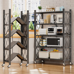 Foldable Storage Rack - Kitchen/Living Room/Study Multi-Purpose Shelver