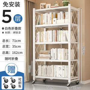 Foldable Storage Rack - Kitchen/Living Room/Study Multi-Purpose Shelver
